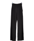 Manuri Black Pleat-detail Two-pocket Palazzo Trousers UK S
