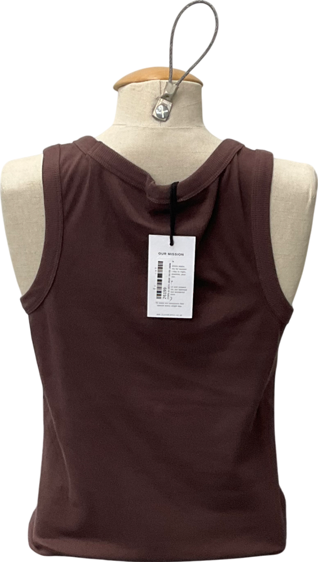 Eleven Loves Brown Maya Rib Jersey Vest (chocolate) UK M