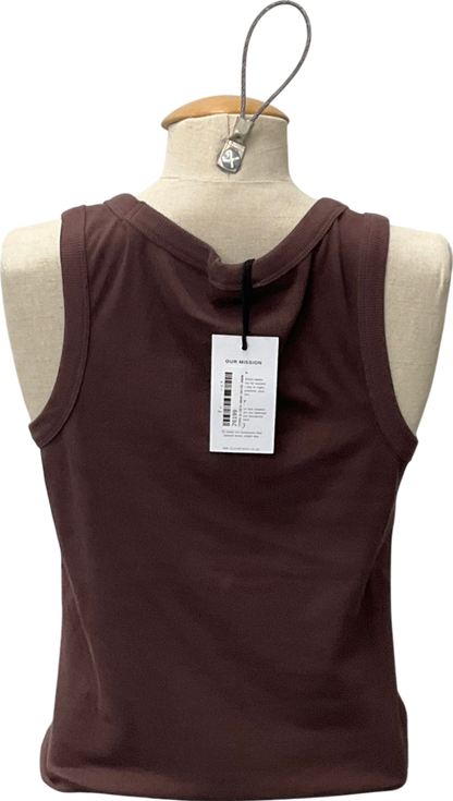 Eleven Loves Brown Maya Rib Jersey Vest (chocolate) UK M