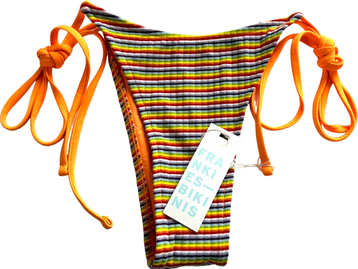 Frankie's Bikinis Orange Divine Striped Rib Bottom UK M