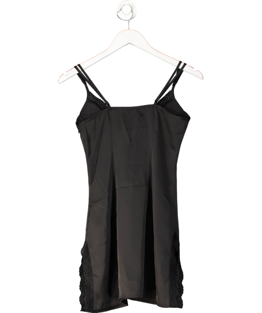 Finesse Ivy Black Lace Trim Mini Dress UK S