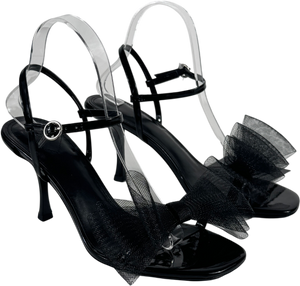 H&M Bow Detail Heeled Sandal Black UK 6 EU 39