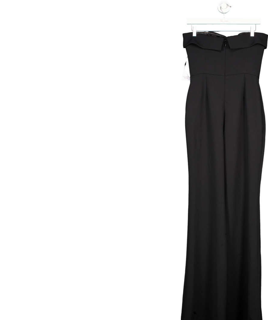 Nadine Merabi Black Sabrina Bandeau Jumpsuit UK 10