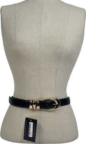 River Island Black Triple Keeper Belt UK XS