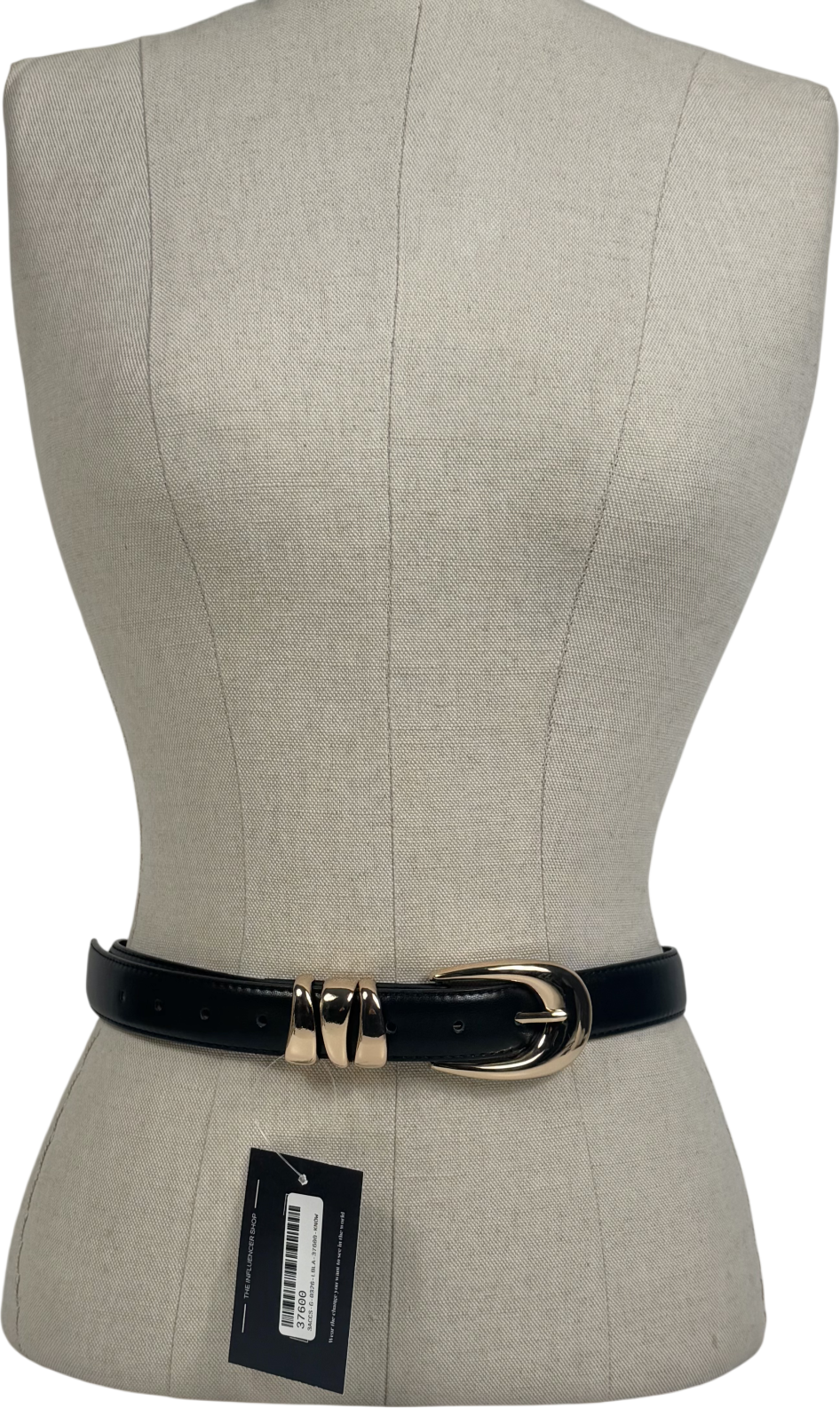 River Island Black Triple Keeper Belt UK XS
