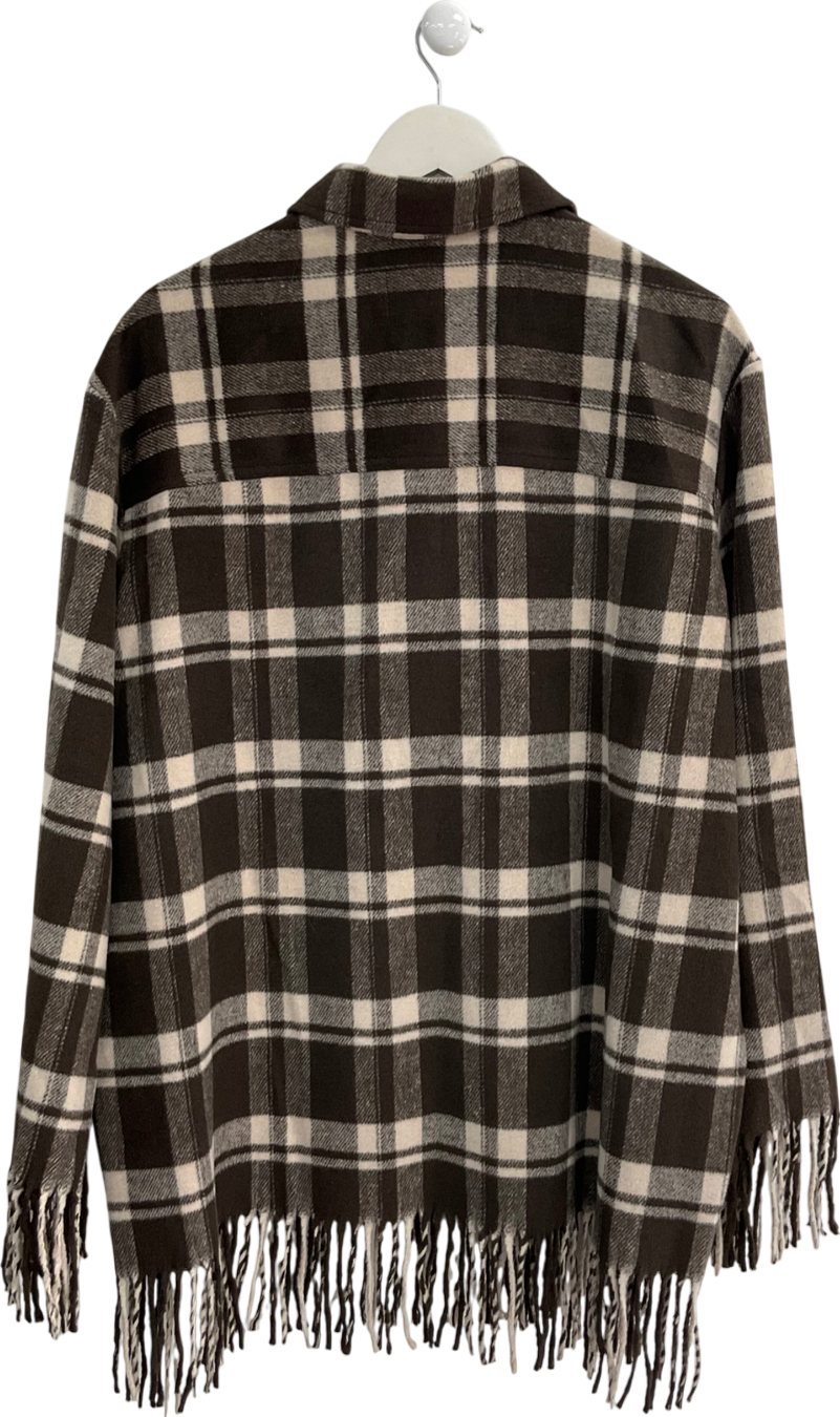 H&M Brown Fringe Trimmed Shacket UK L