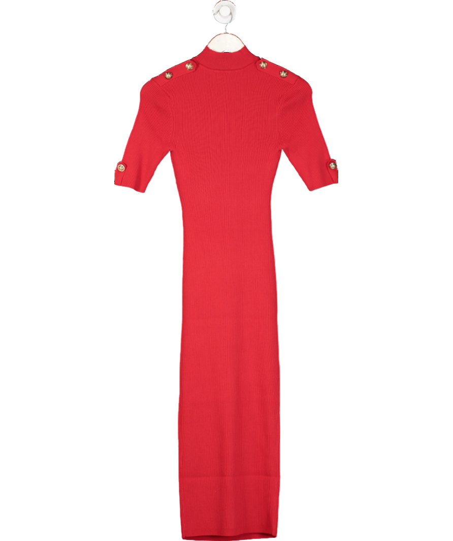 River Island Red Military Shoulder Midi Dress UK 10