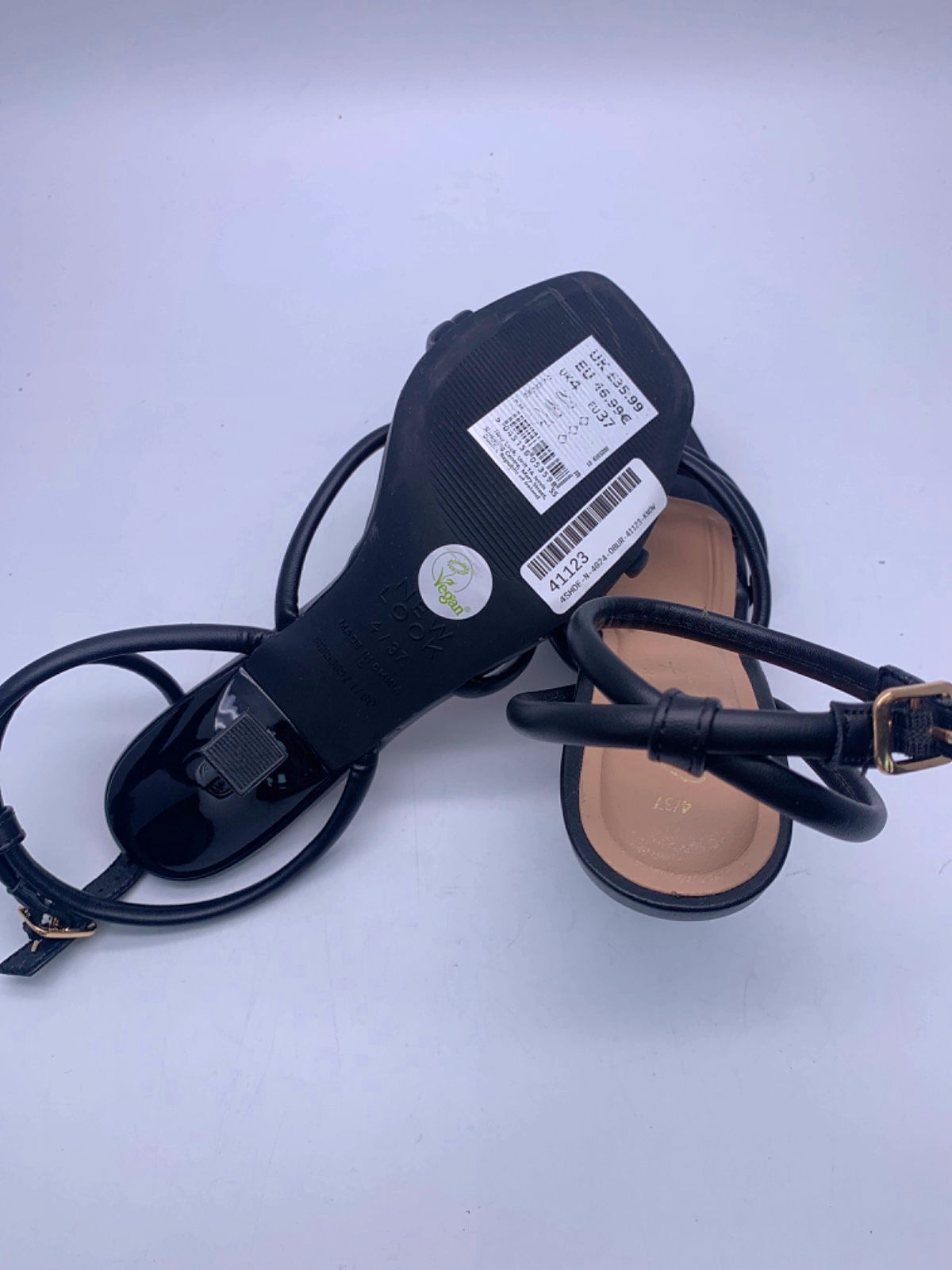 New Look Black Strappy Heeled Sandals UK 4