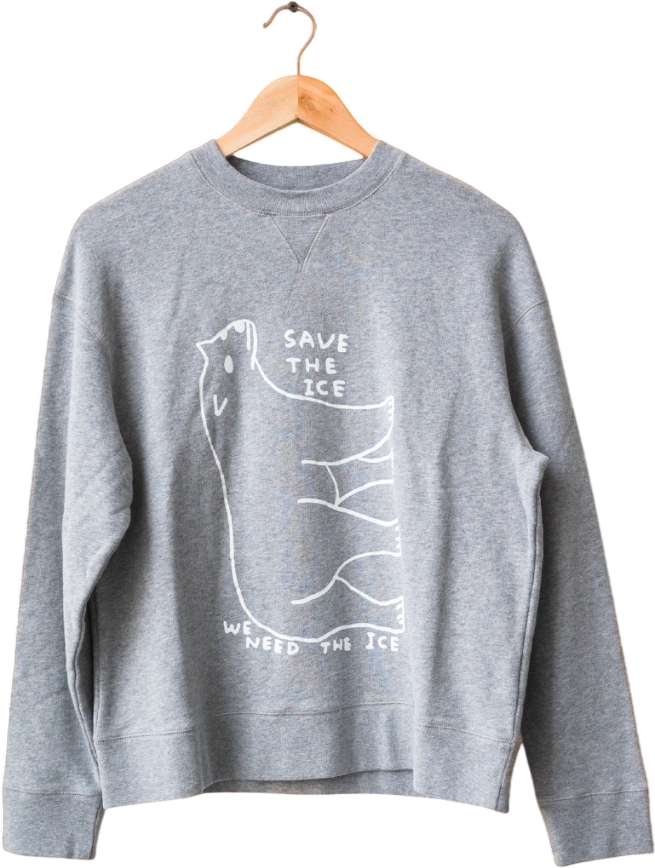 SUNSPEL X David Shrigley Grey  Polar Bear Sweatshirt UK XXS
