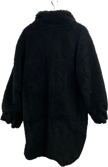 Missguided Black Teddy Bear Coat - Plus Size UK 16