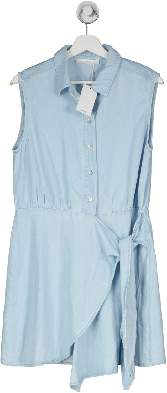 MANGO Blue Shirt Wrap Dress BNWT UK 12