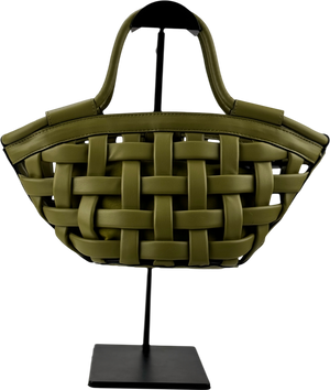 ASOS Puff Weave Tote Bag In Green