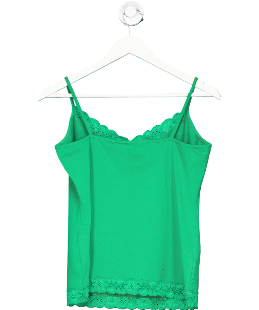 laura ashley Green Camisole Top With Lace Trim UK 14