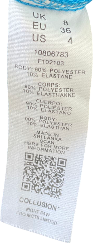 Collusion Blue Wrap Mini Skirt UK 8