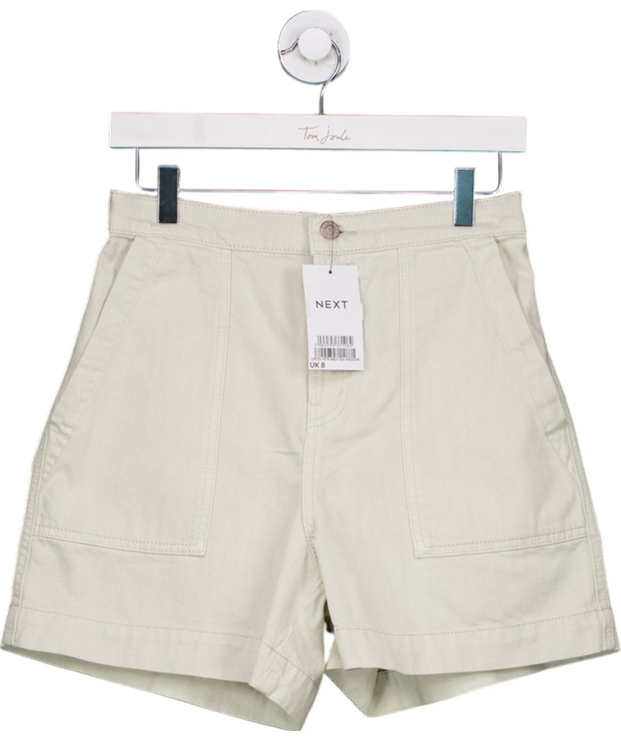 Next Beige Denim Cotton Shorts UK 8