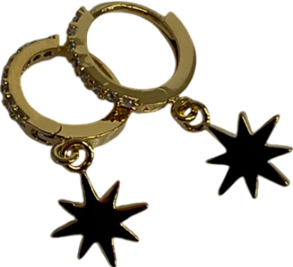 orelia Metallic Starburst Huggie Hoop Earrings One Size
