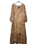 Monsoon Brown Leona Leopard Print Maxi Dress UK 22
