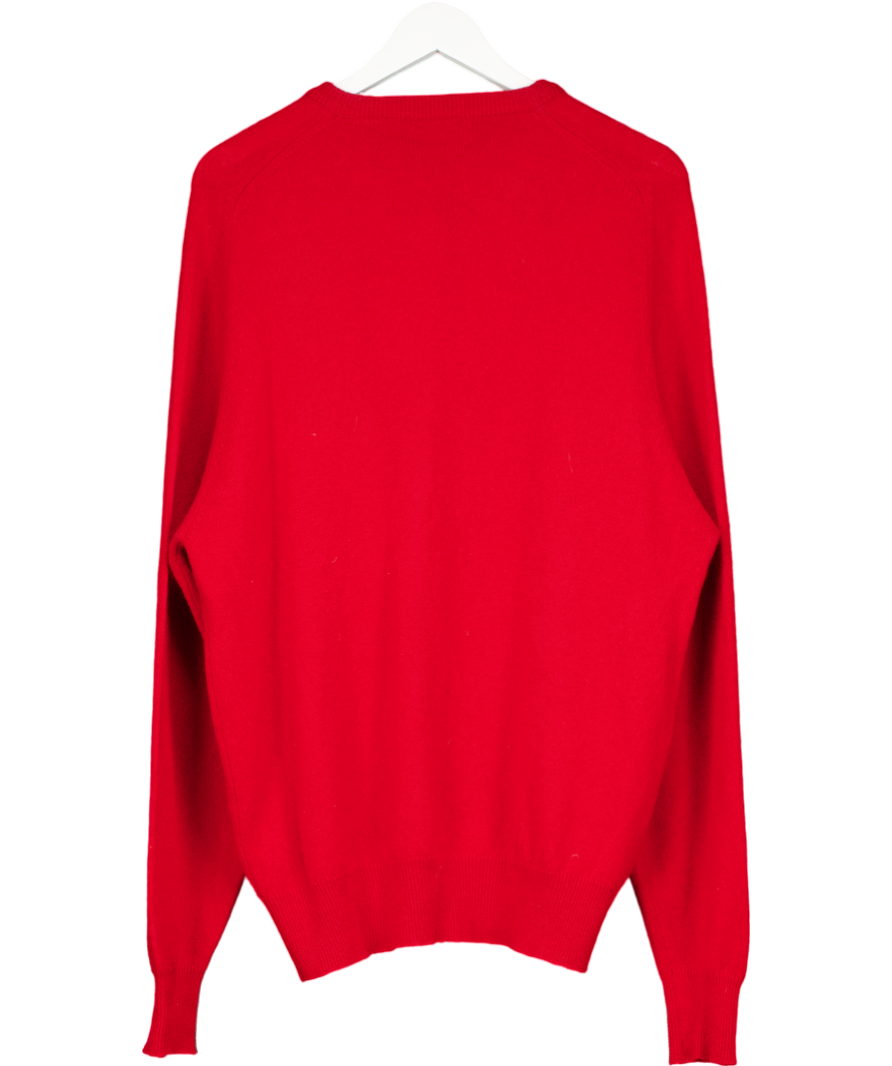 Harrods Red Pure Lambswool Jumper UK L