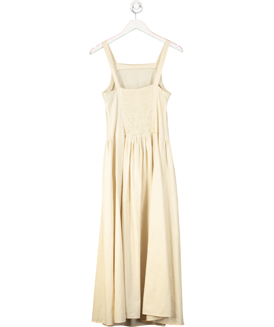 ASOS Cream Cotton Linen Midi Dress UK 6