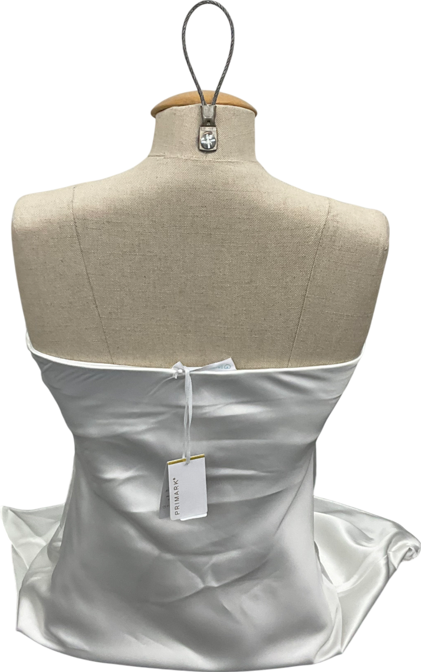Primark White Strapless Satin Dress UK 12