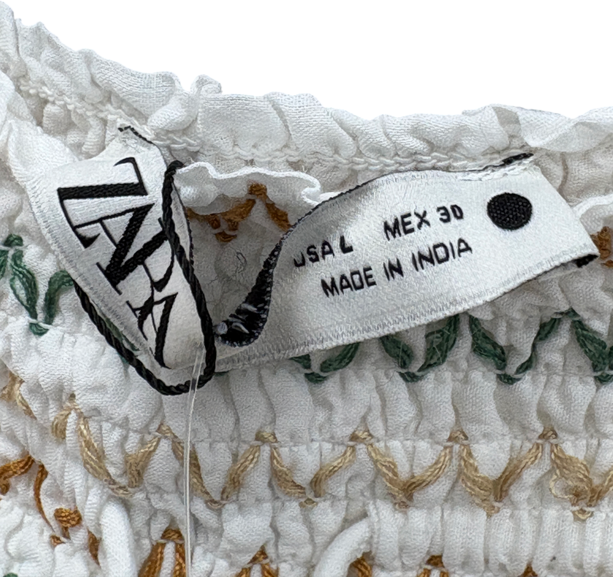 ZARA White Embroidered Sea Motif Skirt UK L