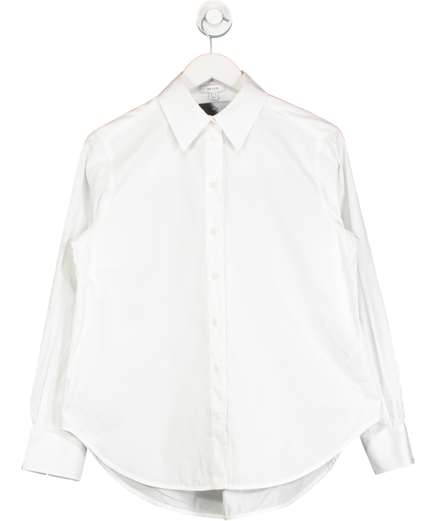 REISS White Soft Wash Button Down Oxford Shirt UK 4