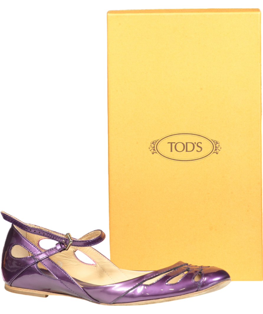 Tod's Purple Mary Jane Patent Pumps UK 7.5 EU 40.5 👠