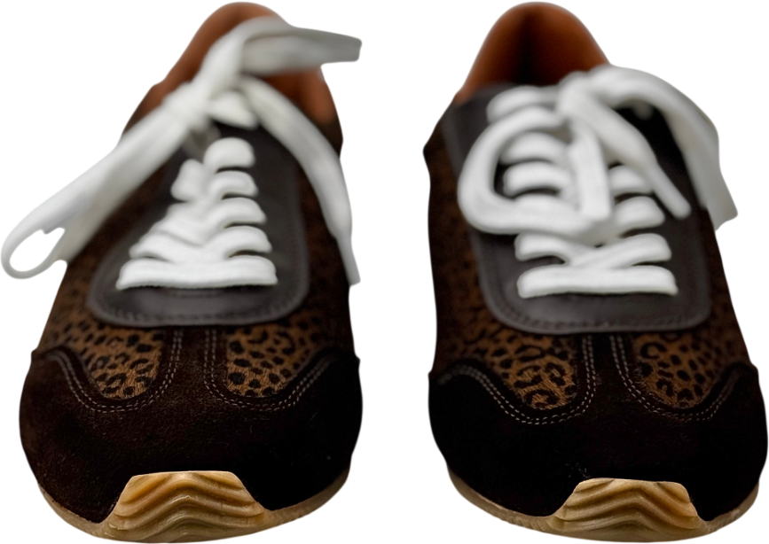 BODEN Brown Delphine Slim Sole Trainers Leopard UK 5 EU 38 👠