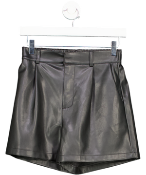 V by Very Black Faux Leather Shorts UK 8