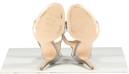 Gianvito Rossi Grey Satin Embellished Sandals UK 5 EU 38 👠