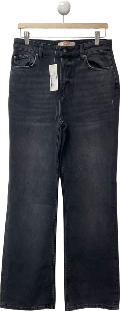 hiccup Black High Waist Straight Leg Jeans UK M