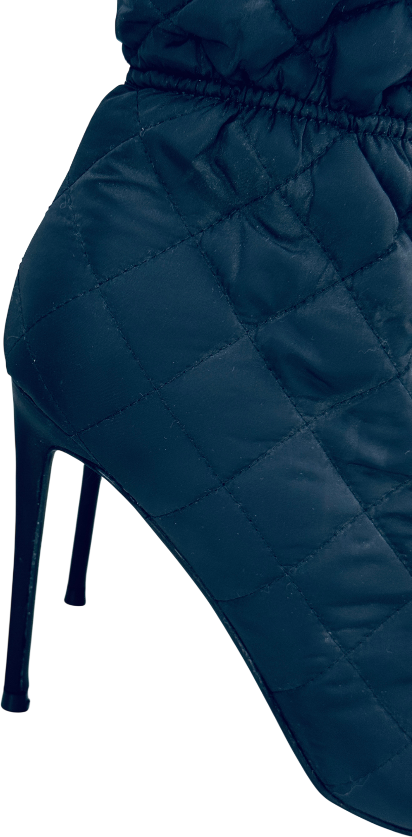 STEVE MADDEN Silhouette Over The Knee Boot With Elasticated Detail In Black Quilting UK 7 EU 40 👠