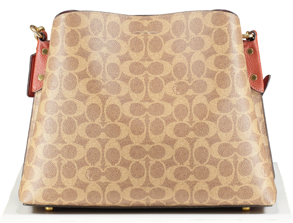Coach Brown Willow Bucket Bag In Signature Canvas