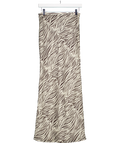 Lioness Black Zebra Print Fishtail Maxi Skirt UK XS