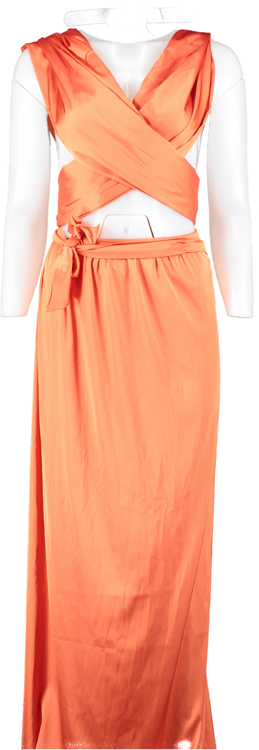 Chic Le Frique Orange Multi Use Top & Maxi Skirt Set UK S/M