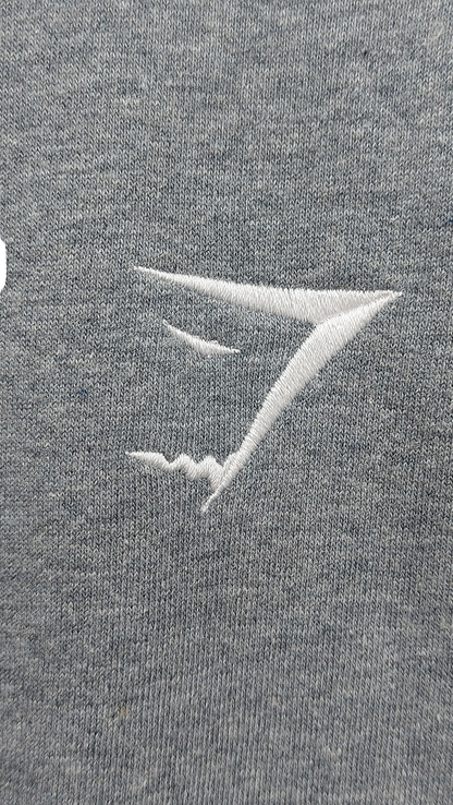 gymshark Grey Long Line Embroidered Logo Sweater UK S