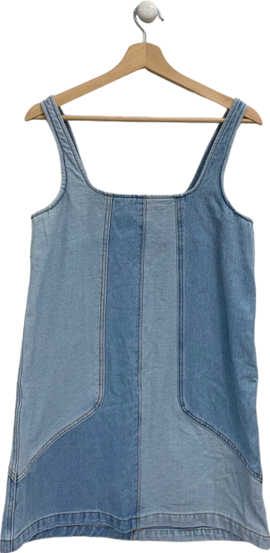 Nasty Gal Multi Panelled Denim Strappy Mini Dress UK 8