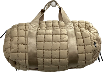 Free People Beige Quilted Duffle Bag With Small Pouch