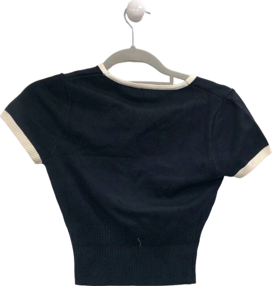 Meshki Black Short Sleeve Knitted Top UK XS
