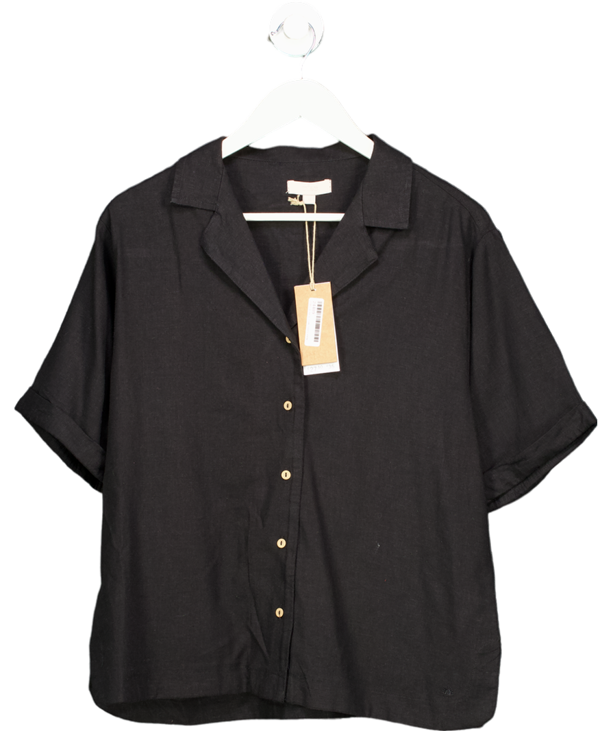 rise Black Button Down Collared Shirt UK 8