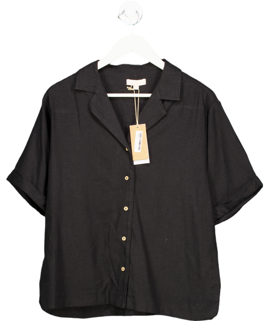 rise Black Button Down Collared Shirt UK 8