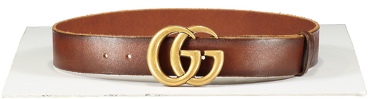 Gucci Brown GG Marmont Leather Belt UK S