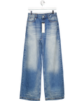 The Couture Club Blue Vintage Wash Mid Rise Emblem Straight Leg Jeans UK 8