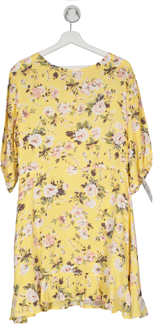 Faithful The Brand Jeanette Dress Pomeline Floral Jasmin Yellow UK L