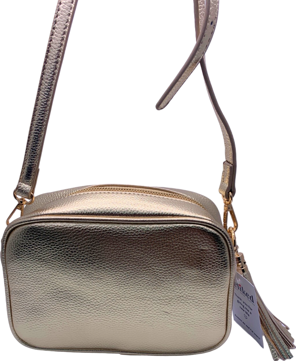 No.1 George Street Gold Leather Crossbody Bag