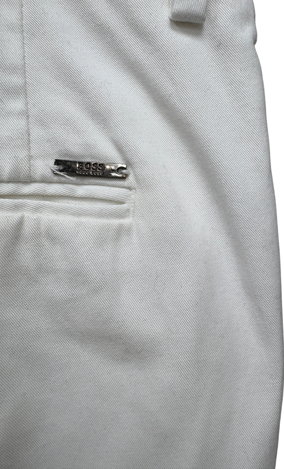 BOSS White Slim Fit Cotton Chinos UK XL