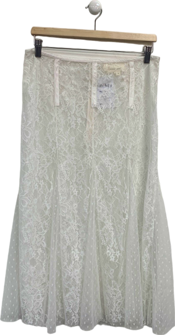 Anthropologie White Lace Skirt UK M