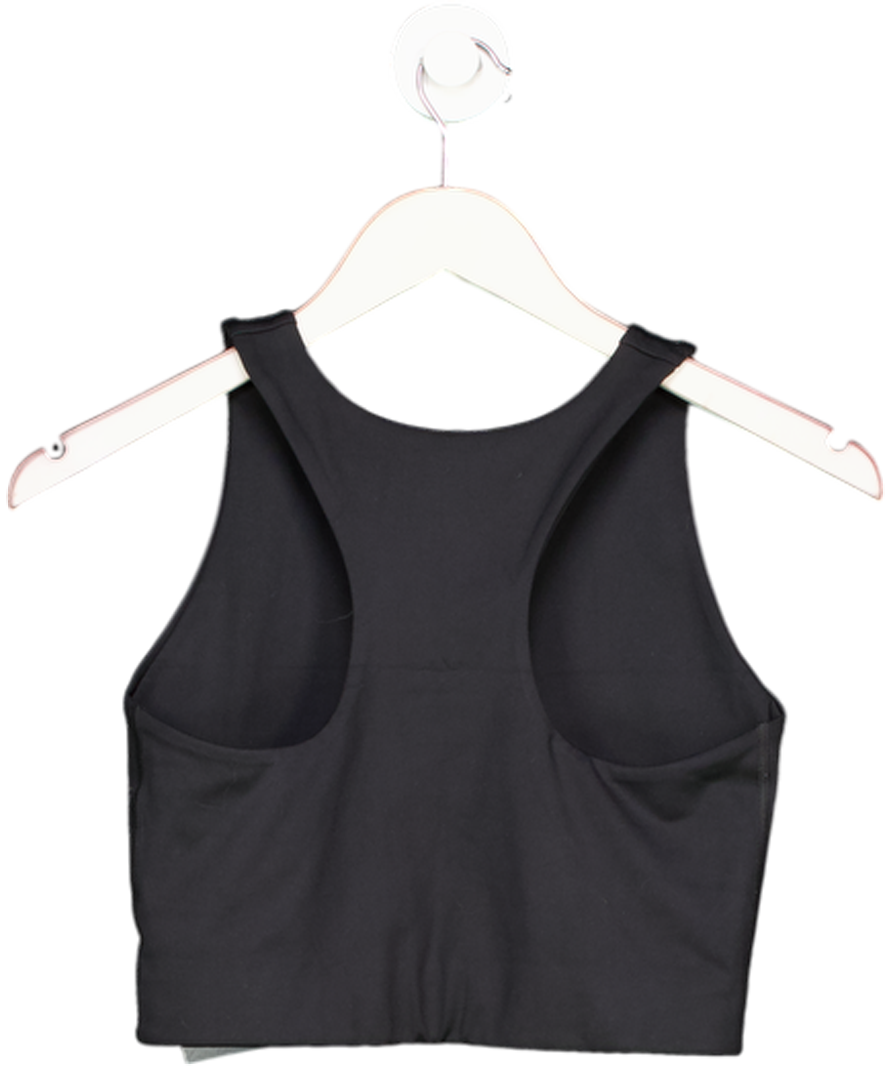 Girlfriend Collective Black Double Layer Racer Back Crop Top UK M