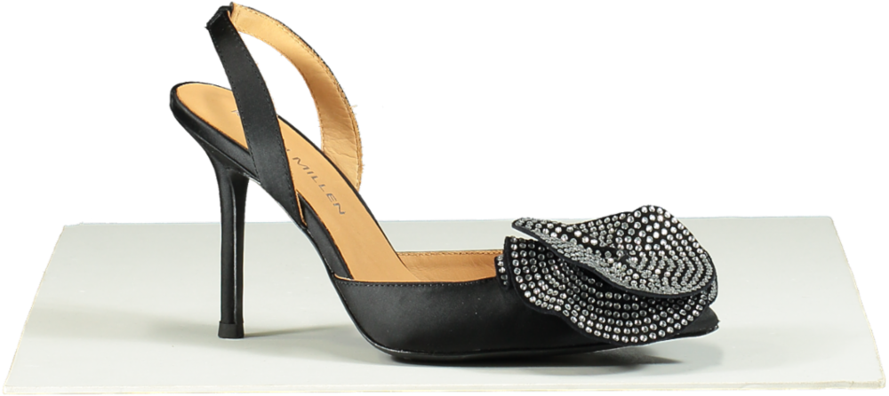 Karen Millen Black Diamante floral stiletto Heels EU 37 UK 4