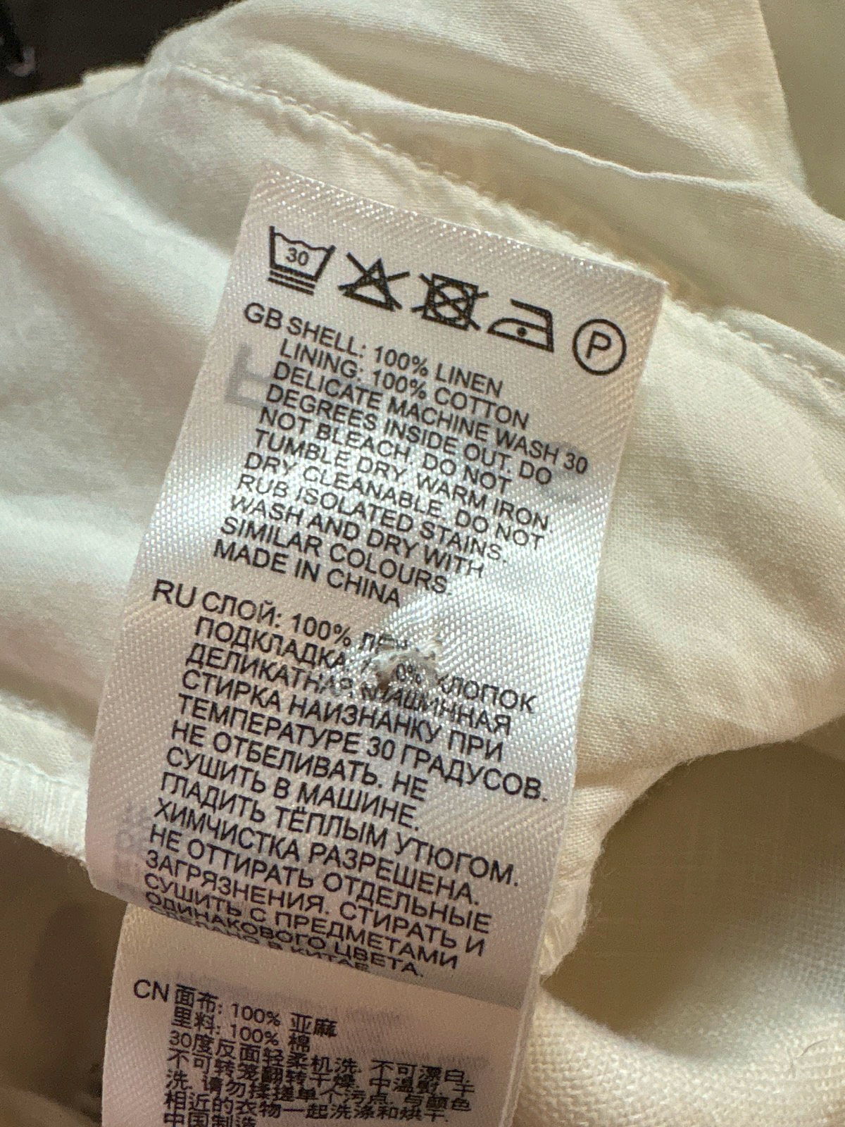 Reiss White Linen Wide Leg Trousers UK 4